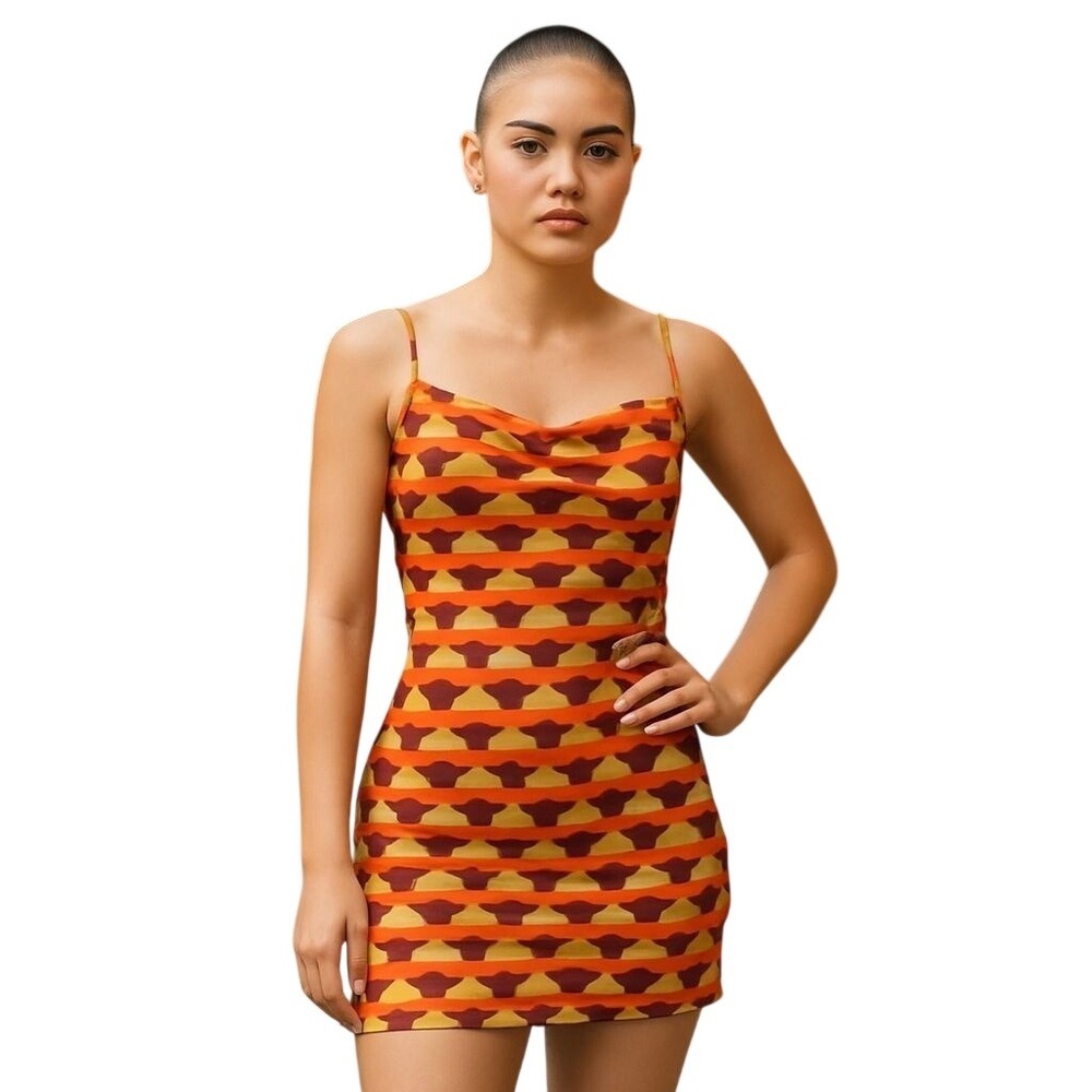 Urban Outfitters Mini Dress Retro Print Sleeveless Casual Party Size S‎